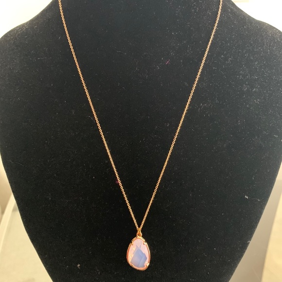 Natural Rose Quartz Pendant With Chain Oval Facet - Picture 4 of 6